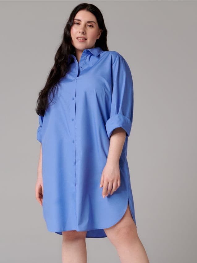 Rochie-cămașă Culoare albastru-violet - SINSAY - 6601T-54X marimi 1XL