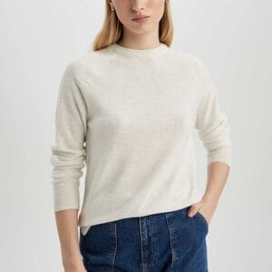 Pulover tricotat fin cu maneci raglan DeFacto marimi 3XL