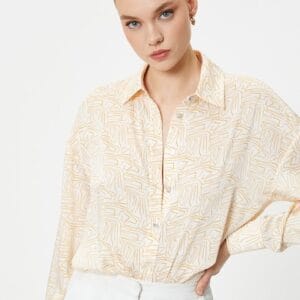 Camasa cu model si guler classic KOTON marimi 3XL