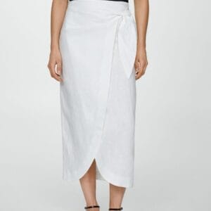 Fusta din in cu nod lateral Mango marimi 2XL