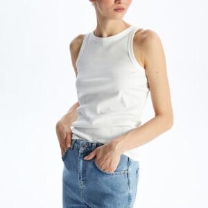 Top slim fit cu aspect striat LC WAIKIKI marimi 3XL