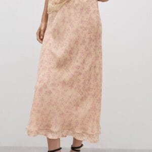 Fusta maxi cu model floral Laila Mango marimi 2XL