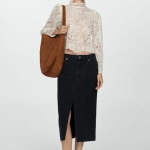 Fusta midi de denim Sole Mango marimi 2XL