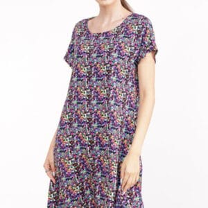 Rochie  A line  midi din vascoza