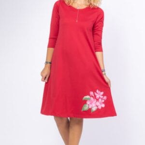 Rochie bordo  A line  midi