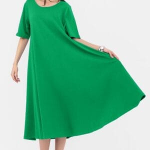 Rochie lunga A-line verde crud