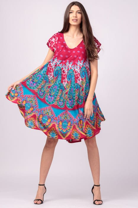 Rochie midi A-line cu imprimeu paisley