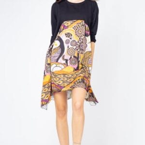 Rochie trendy cu imprimeu pauni