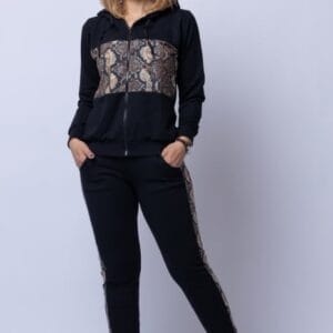 Trening dama bumbac doua piese banda animal print - sarpe măsuri mari