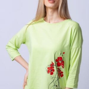 Tricou verde menta din bumbac
