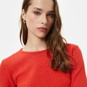Bluza texturata cu model uni KOTON marimi 3XL