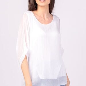 Bluza din matase naturala alba