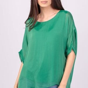 Bluza din matase naturala verde