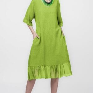 Rochie din in verde