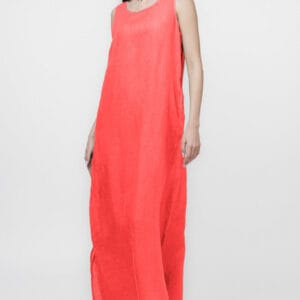 Rochie lunga A-line din in