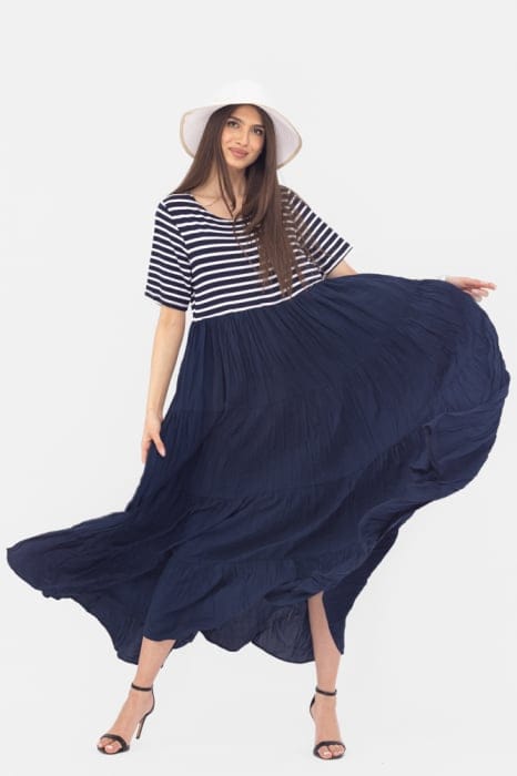 Rochie lunga din doua materiale