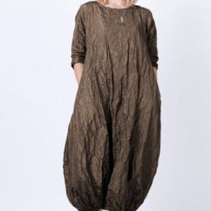Rochie lunga gogosar din tafta cu memorie