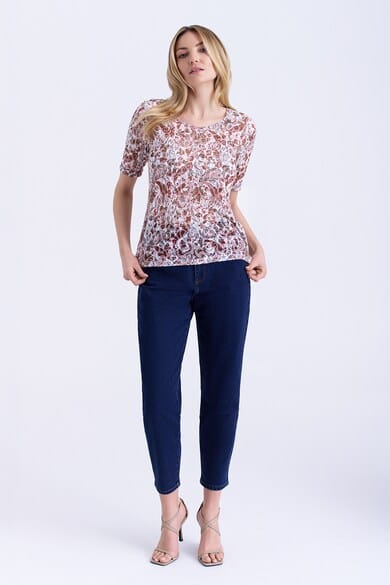 Bluza cu decolteu rotund si imprimeu GreenPoint marimi 3XL