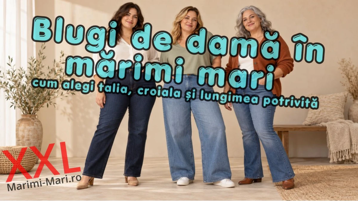 Blugi de damă în mărimi mari: cum alegi talia, croiala și lungimea potrivită