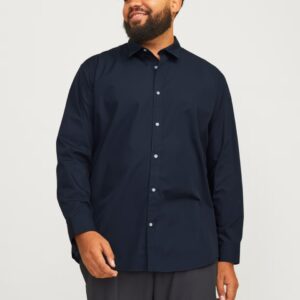 Cămașă bărbați mărimi mari Jack & Jones bleumarin inchis