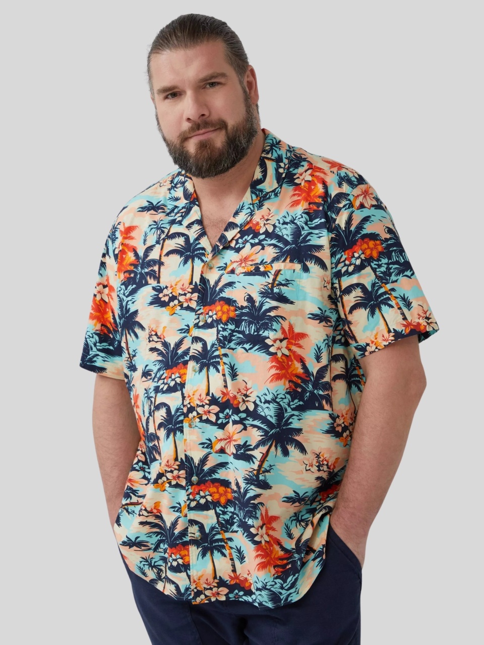 Cămașă bărbați mărimi mari s.Oliver multicolor