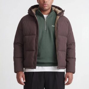 Geacă bărbați mărimi mari Jack & Jones maro inchis