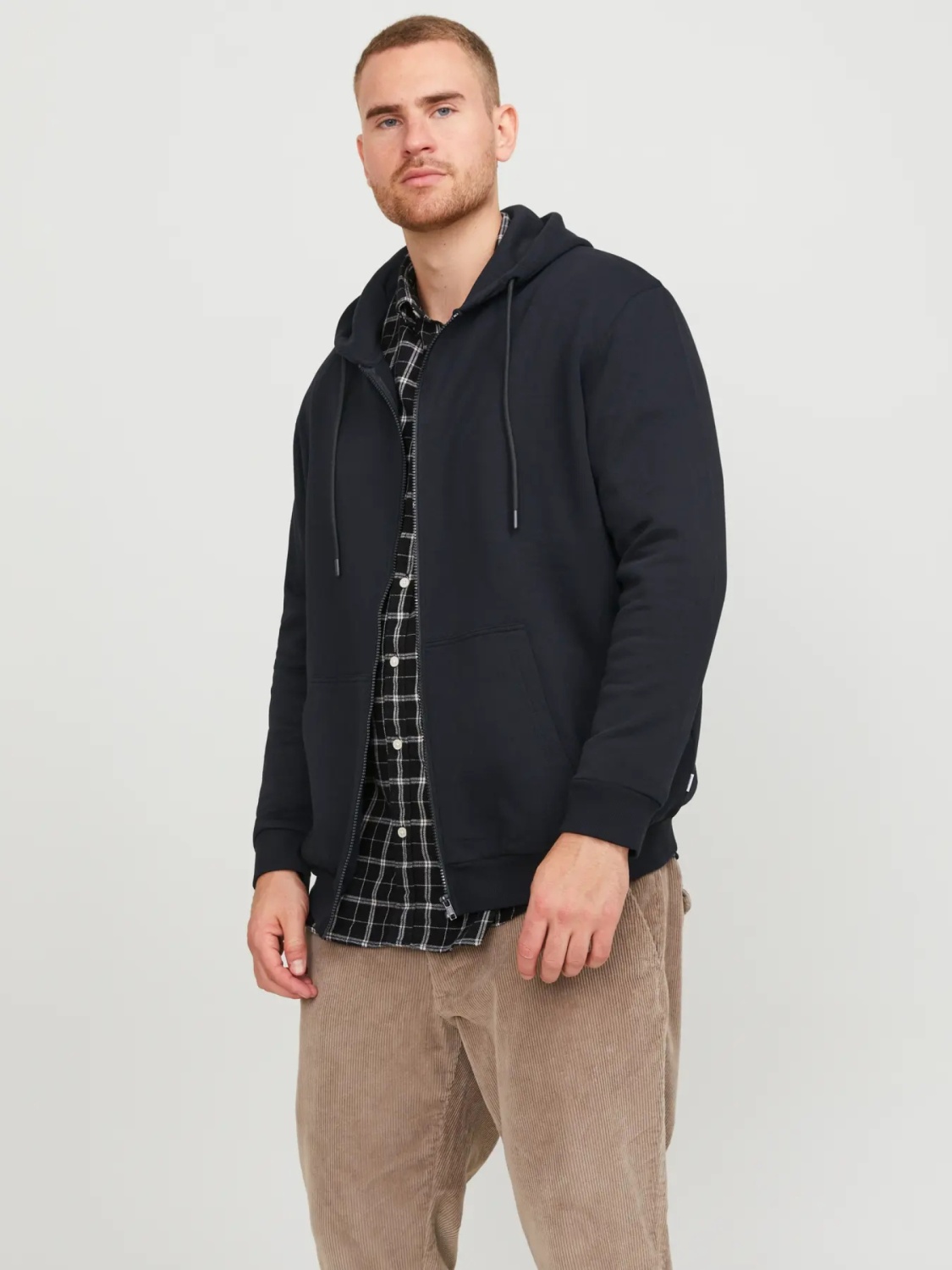 Hanorac bărbați mărimi mari Jack & Jones negru