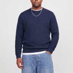 Pulover bărbați mărimi mari Jack & Jones bleumarin inchis