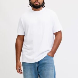Tricou bărbați mărimi mari Jack & Jones alb