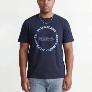 Tricou bărbați mărimi mari Jack & Jones bleumarin inchis