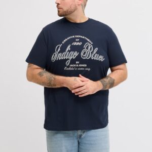 Tricou bărbați mărimi mari Jack & Jones bleumarin inchis
