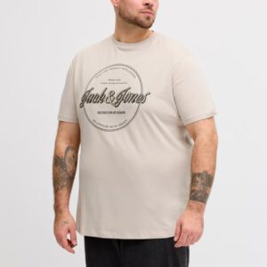 Tricou bărbați mărimi mari Jack & Jones crem