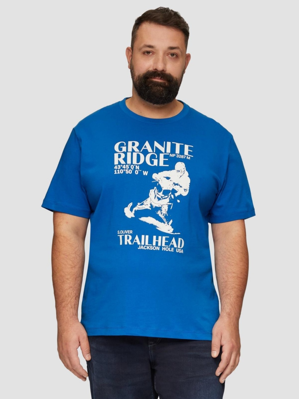 Tricou bărbați mărimi mari s.Oliver albastru