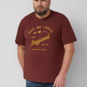 Tricou bărbați mărimi mari s.Oliver rosu inchis