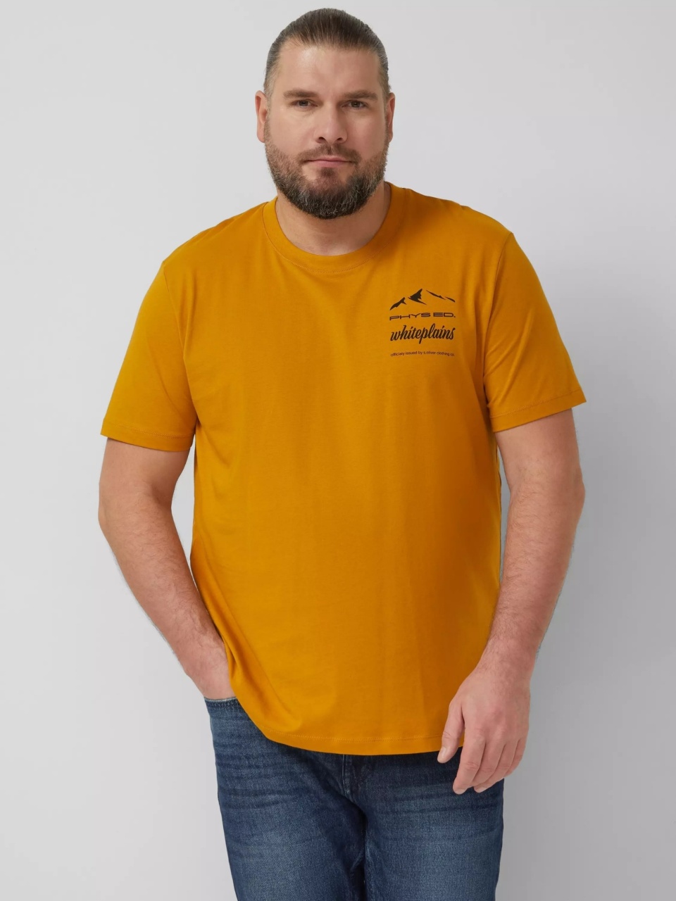 Tricou bărbați mărimi mari s.Oliver galben inchis