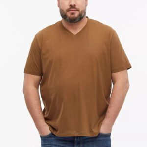 Tricou bărbați mărimi mari s.Oliver maro