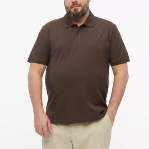 Tricou polo bărbați mărimi mari s.Oliver maro inchis