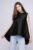 Bluza ampla neagra, din poplin de bumbac mărime mare