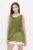 Bluza asimetrica in colturi din matase naturala si bumbac fara maneci, verde oliv mărime mare