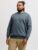 Jack & Jones Plus Bluza barbati, cu decolteu la baza gatului, Relaxed Fit, JJEBRADLEY, Gri albastrui