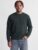 Jack & Jones Plus Bluza barbati, cu decolteu la baza gatului, Relaxed Fit, JJEBRADLEY, Verde inchis