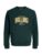 Jack & Jones Plus Bluza barbati, imprimeu cu logo, Regular fit, JJAERO, Verde inchis