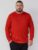 s.Oliver Bluza barbati cu decolteu la baza gatului, logo, Regular Fit, Rosu caramiziu