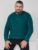 s.Oliver Bluza barbati cu decolteu la baza gatului, logo, Regular Fit, Verde inchis