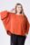Bluza caramizie larga cu maneci fluture mărime mare