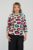 Bluza casual, imprimeu colorat pe fond alb si maneca 3 4 mărime mare