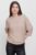 Bluza cu maneca fluture, din jerseu de vascoza, bej mărime mare