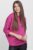 Bluza cu maneca fluture, din jerseu embosat de vascoza, magenta mărime mare