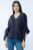 Bluza de vara cu funde, din in, oversize, bleumarin mărime mare