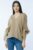 Bluza de vara cu funde, din in, oversize, camel mărime mare
